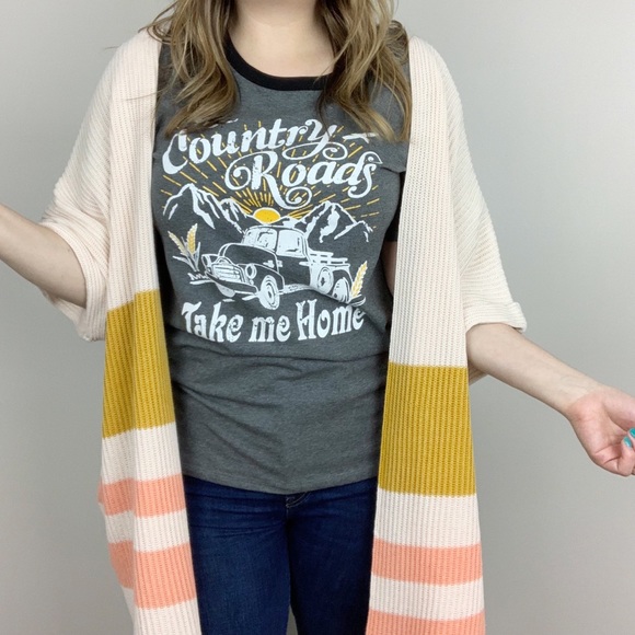 Country Roads Take Me Home Graphic Tee S L Gray - Picture 6 of 8